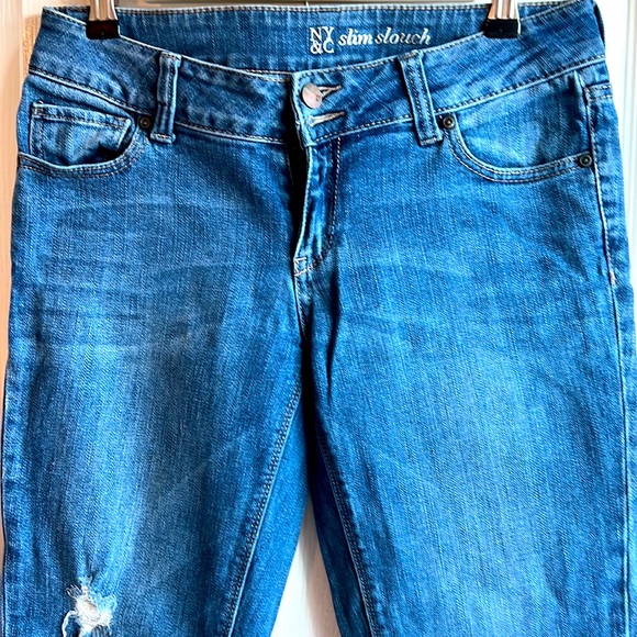 New York & Company Destructed Slim Slouch Jeans - Picture 2 of 6
